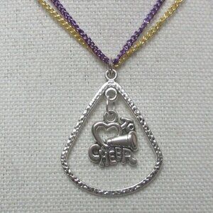 Handmade I Love To Cheer Inspired Los Angeles Lakers Large Pendant Necklace